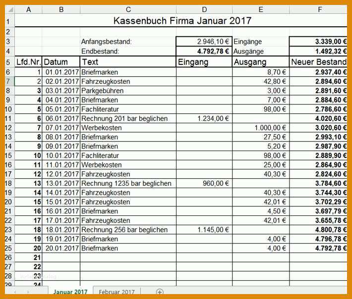 Modisch Kassenbuch Excel Vorlage 710x604