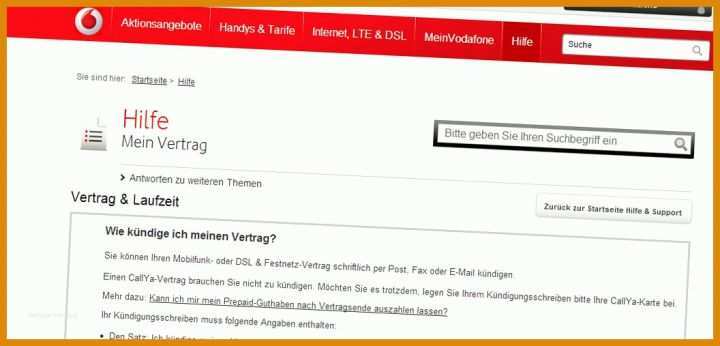 Schockierend Kündigung Internet Vodafone Vorlage 1056x507