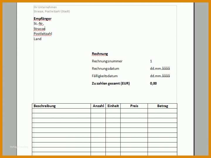 Perfekt Muster Rechnungen Vorlagen 852x639