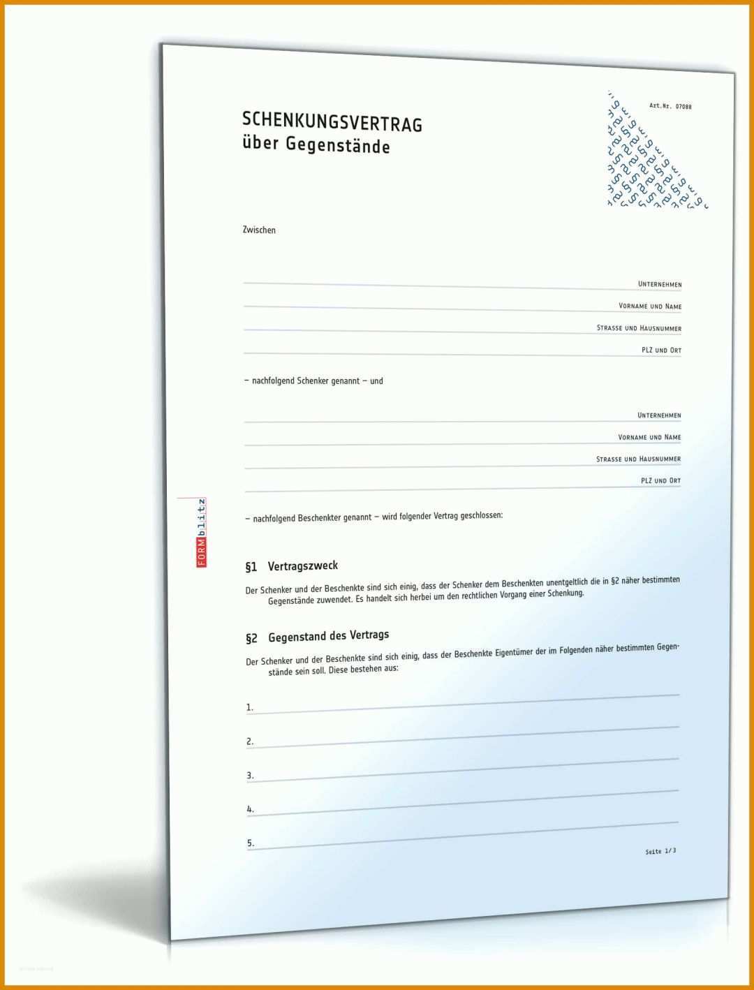 Original Schenkungsvertrag Vorlage österreich 1600x2100