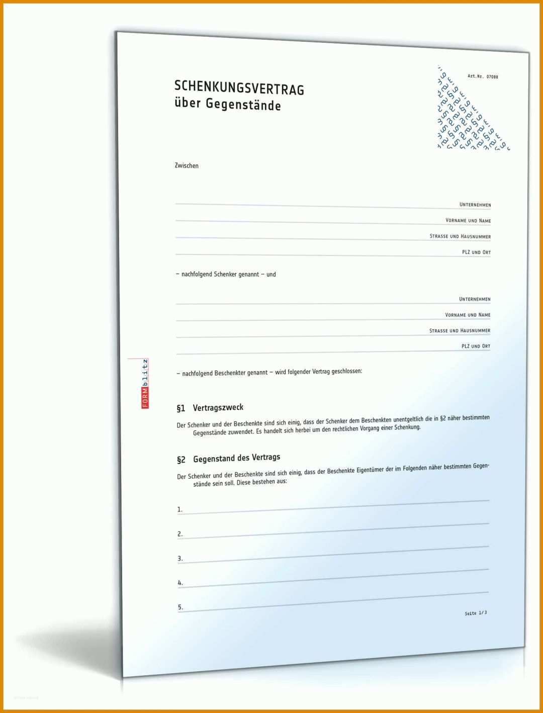 Original Schenkungsvertrag Vorlage österreich 1600x2100