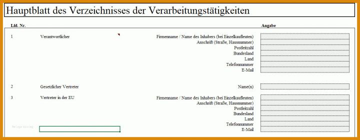 Unvergesslich Verzeichnis Von Verarbeitungstätigkeiten Vorlage Word 1230x478