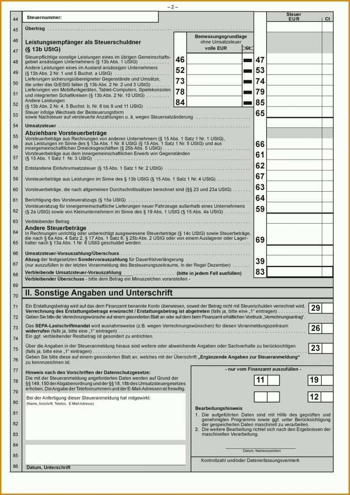 Erschwinglich Vorlage Umsatzsteuervoranmeldung 2480x3508