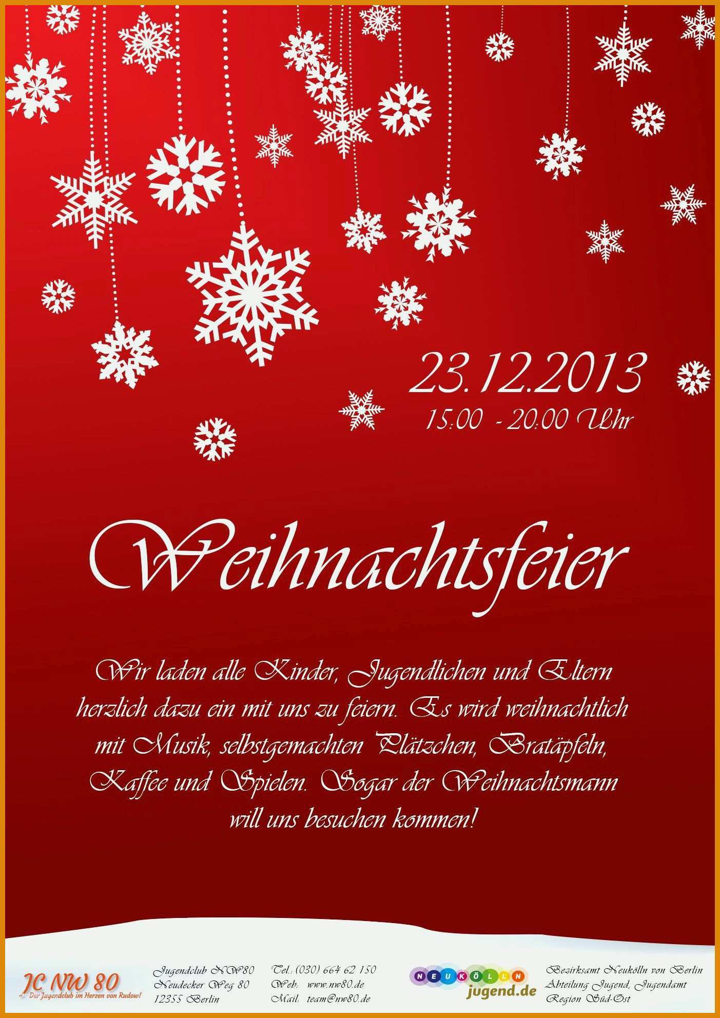 Sensationell Word Vorlage Einladung Weihnachtsfeier Best Word 568860