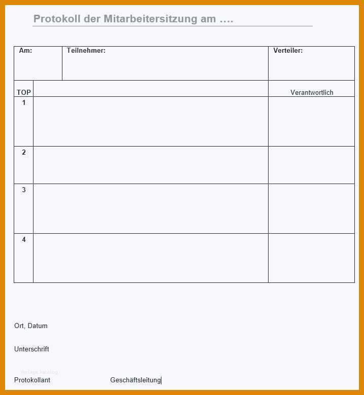 Exklusiv Besprechungsprotokoll Vorlage Word 717x779