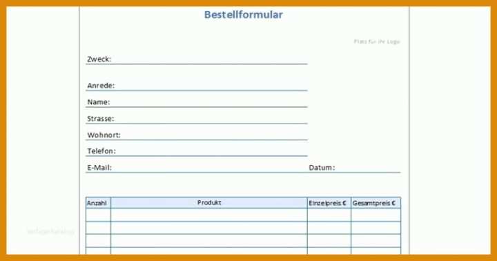 Beeindruckend Bestellschein Vorlage 762x400