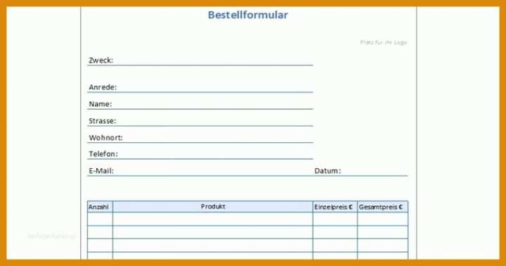 Beeindruckend Bestellschein Vorlage 762x400