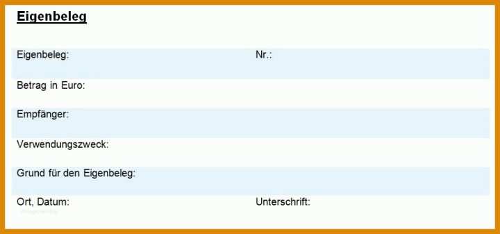 Angepasst Eigenbeleg Vorlage 990x464