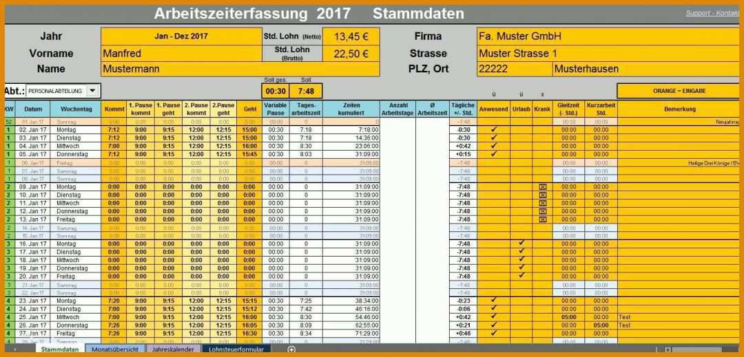 Sensationell Excel Arbeitszeit Berechnen Vorlage 1549x745