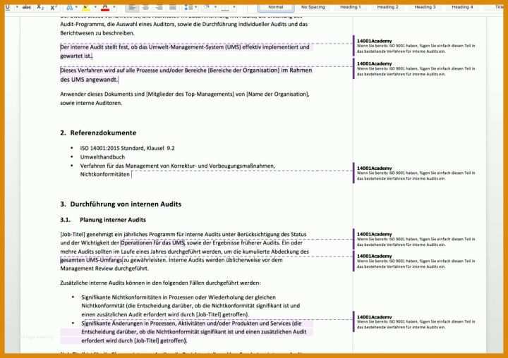 Interne Audits Vorlage Interne Audits Vorlage Qualitat Iso Vorlage Verfahrensanweisung Internes Audit Vorest Ag