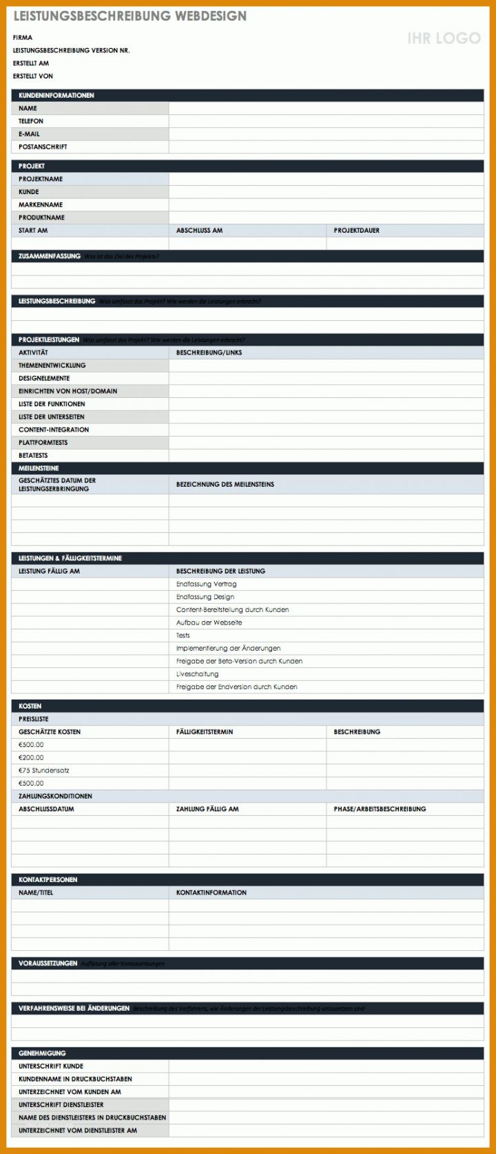 Fantastisch Leistungsbeschreibung Vorlage 771x1795