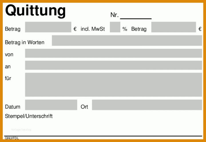 Quittung Vorlage Quittung