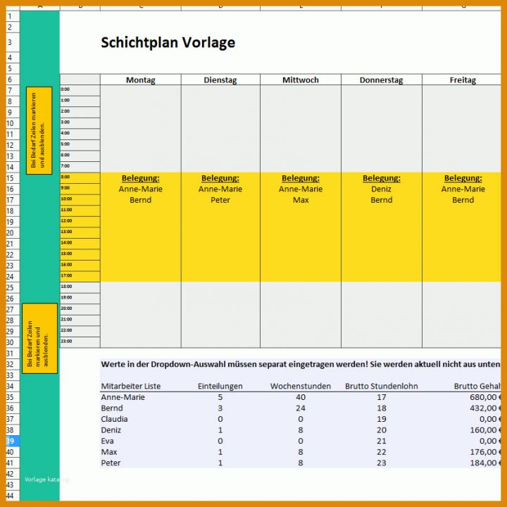 Neue Version Schichtplan Vorlage Kostenlos 833x833