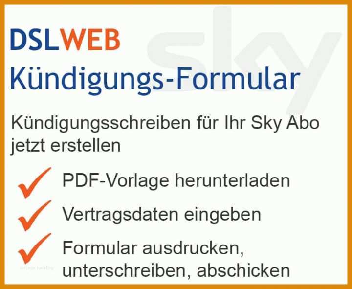 Einzigartig Sky Kündigen Vorlage Pdf 750x616