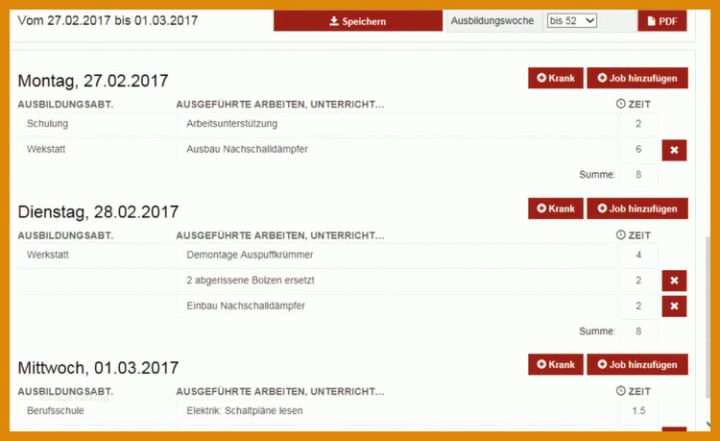 Berichtsheft Vorlage Pdf Berichtsheft Autofachmann Vorlage