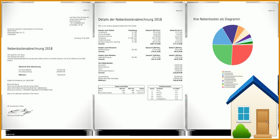 Wunderschönen Betriebskostenabrechnung Vorlage Pdf 2208x1104