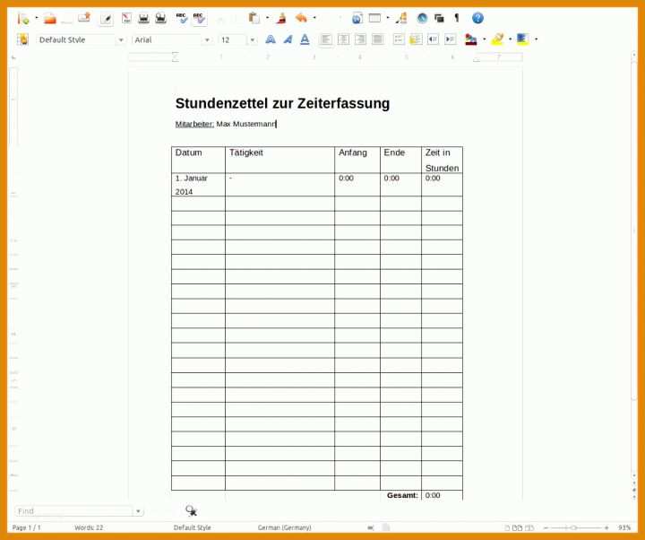 Rühren Datev Zeiterfassung Mitarbeiter Vorlage 1180x986