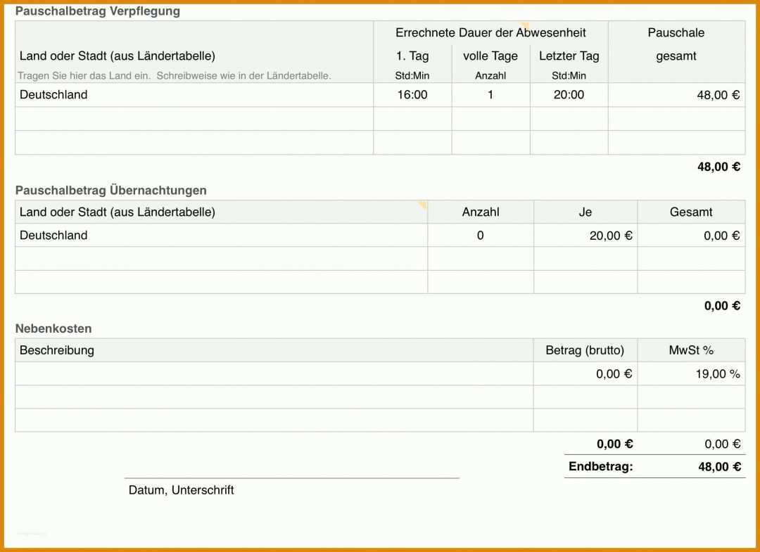 Einzahl Dienstreiseabrechnung Vorlage 1862x1354