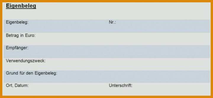 Hervorragend Eigenbeleg Vorlage 909x420