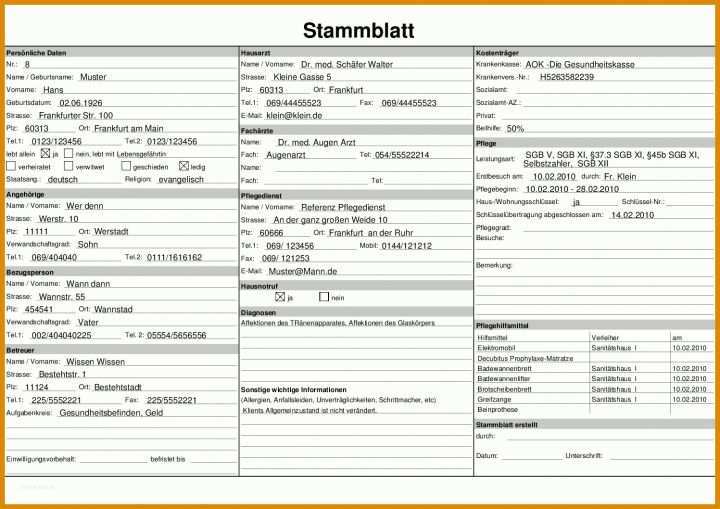 Spezialisiert Personalstammblatt Vorlage 1497x1058