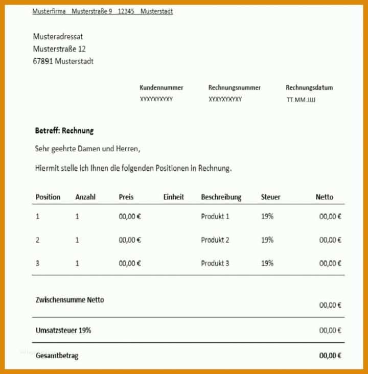 Auffällig Rechnung Für Privatverkauf Vorlage 761x774