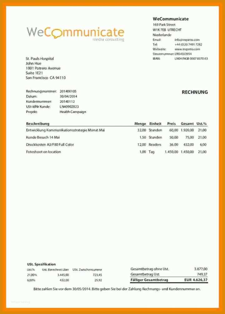 Einzigartig Rechnung Ohne Mwst Vorlage 846x1178