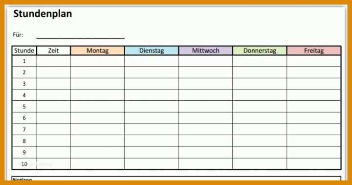 Unvergesslich Stundenplan Vorlage Mit Uhrzeit 762x400
