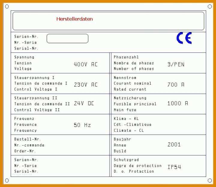 Kreativ Typenschild Schaltschrank Vorlage Word 768x663