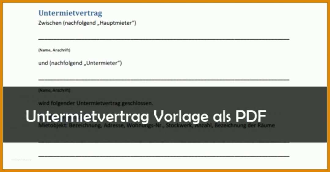 Unvergesslich Untermietvertrag Vorlage Pdf Kostenlos 1200x627