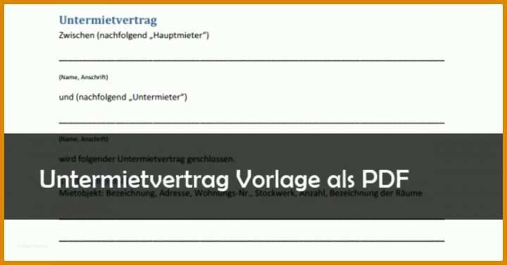 Sensationell Untermietvertrag Vorlage Pdf Kostenlos 1200x627