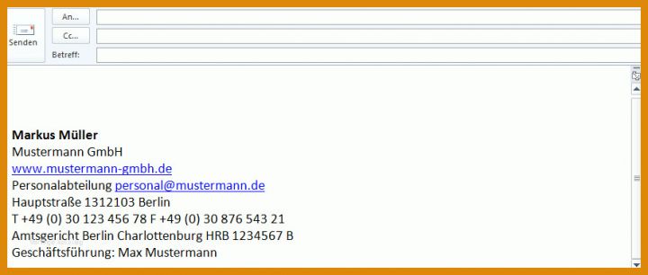 Schockieren E Mail Signatur Einzelunternehmen Vorlage 886x377