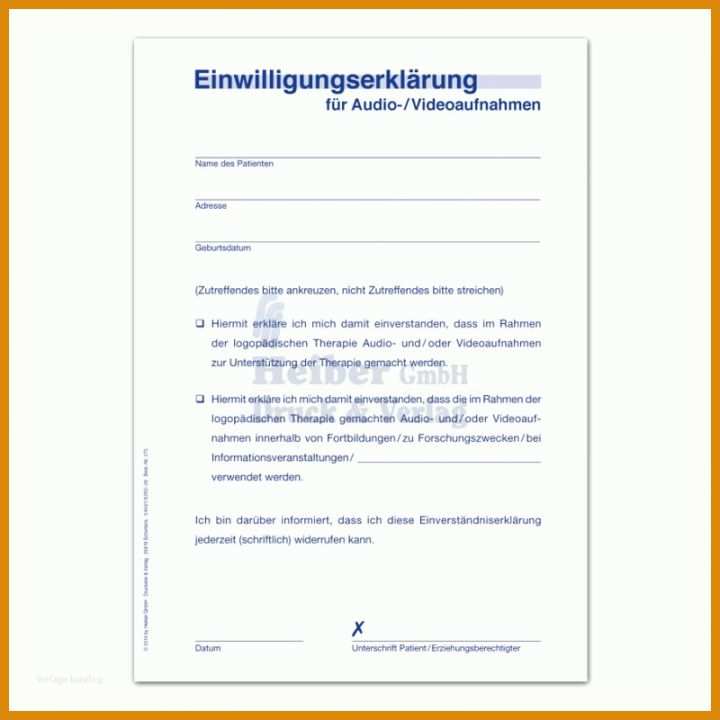 Wunderbar Einwilligungserklärung Vorlage 800x800