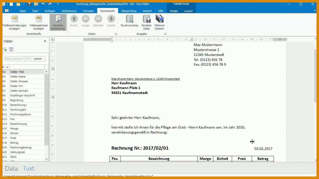 Original Excel Vorlage Rechnung 1280x720