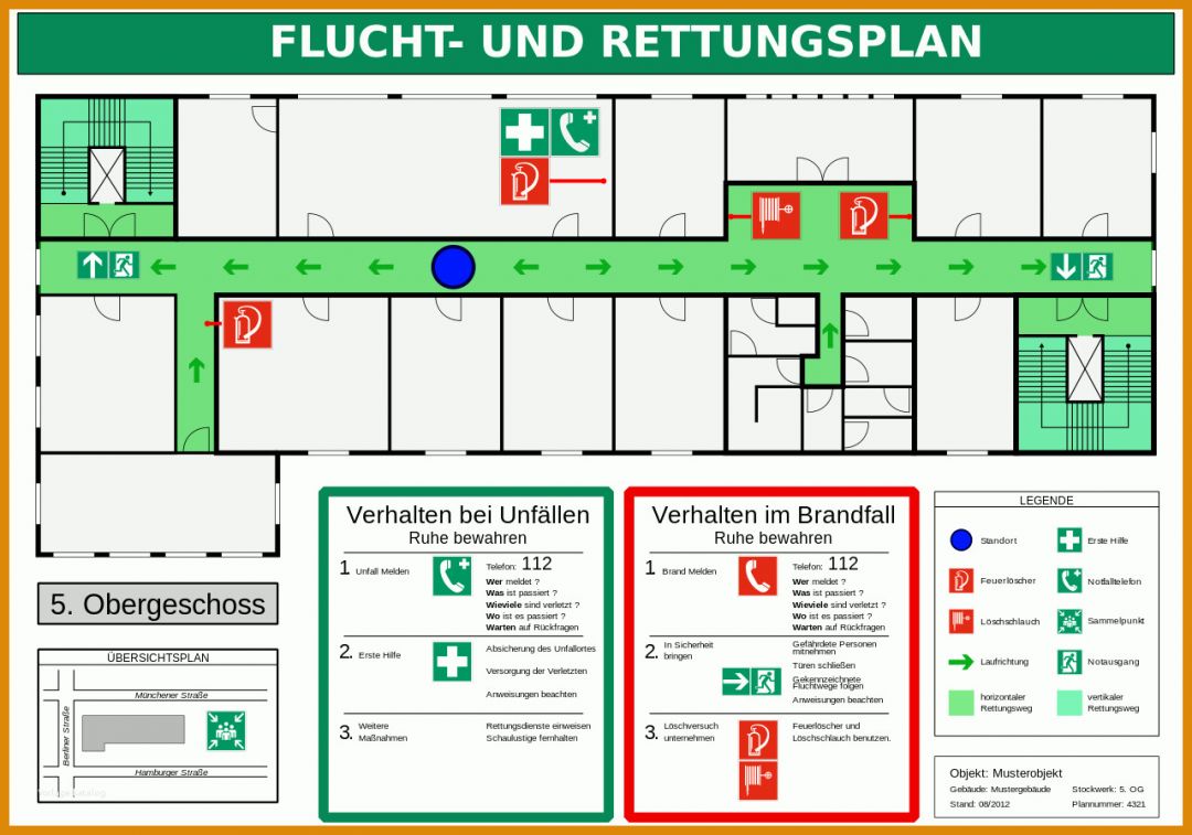 Außergewöhnlich Flucht Und Rettungsplan Vorlage 1280x897