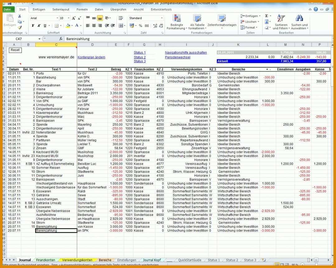 Original Kontenplan Excel Vorlage 1280x1024