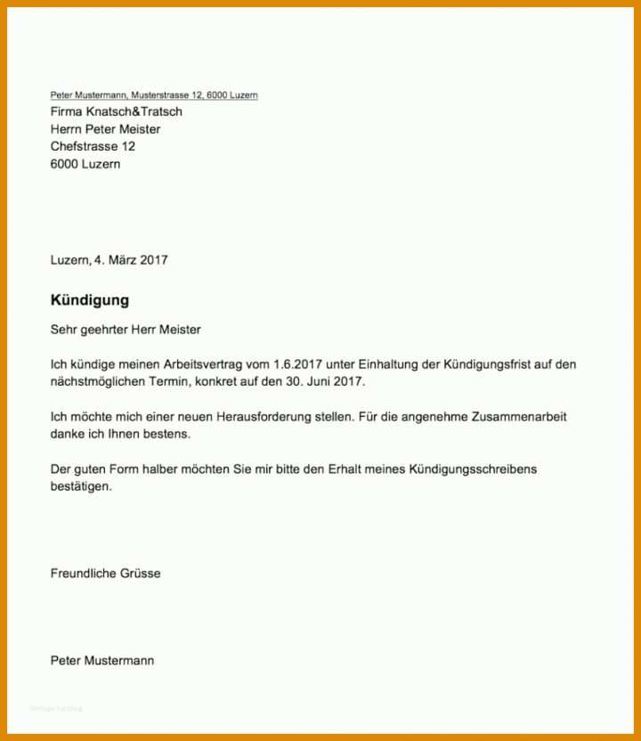 Hervorragend Kündigung Vorlage Pdf 886x1024