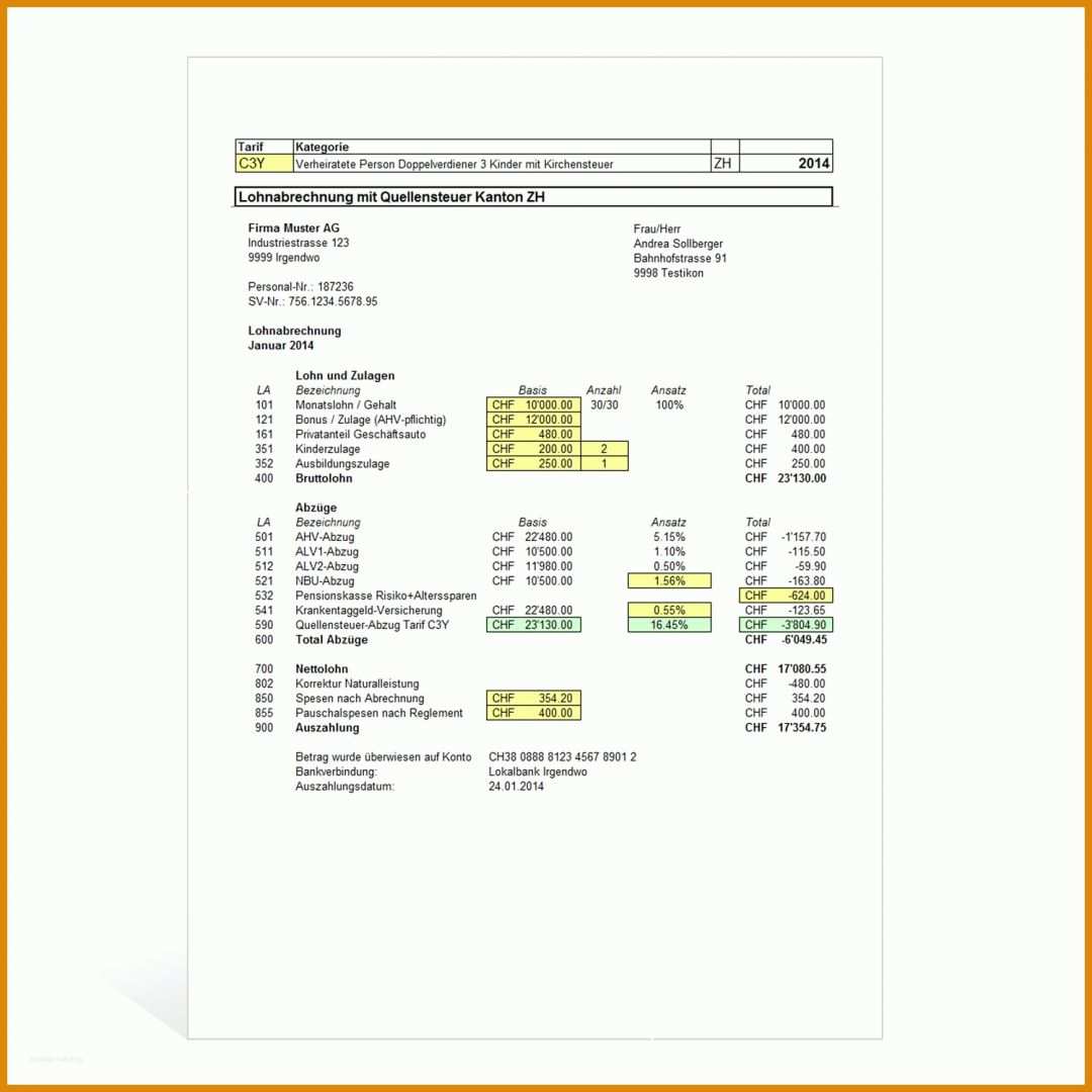 Tolle Lohnabrechnung Vorlage Excel 1500x1500