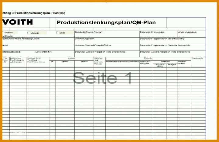 Rühren Produktionslenkungsplan Iatf 16949 Vorlage 959x625