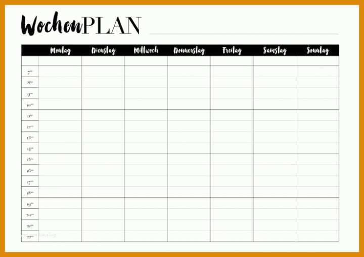 Fantastisch Wochenkalender Kinder Vorlage 736x521