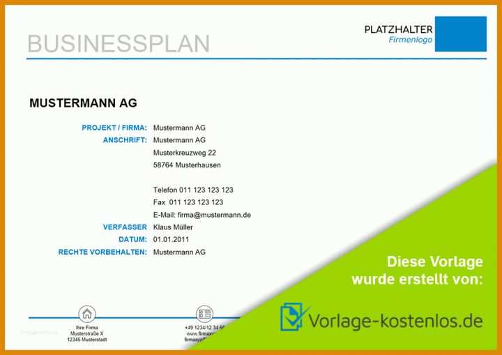 Spektakulär Word Vorlage Businessplan 1000x707