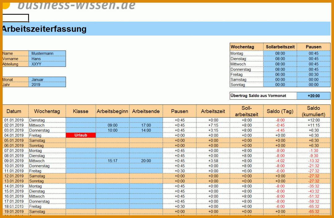 Beeindruckend Arbeitszeiterfassung Excel Vorlage 1246x816