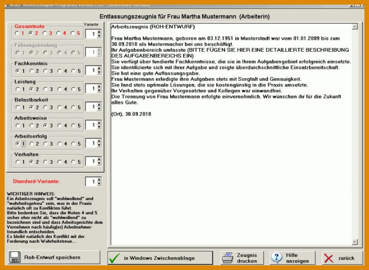 Limitierte Auflage Arbeitszeugnis Erstellen Vorlage 800x585