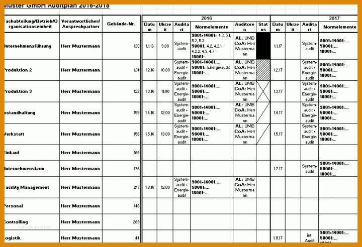 Kreativ Auditprogramm Vorlage Excel 813x556