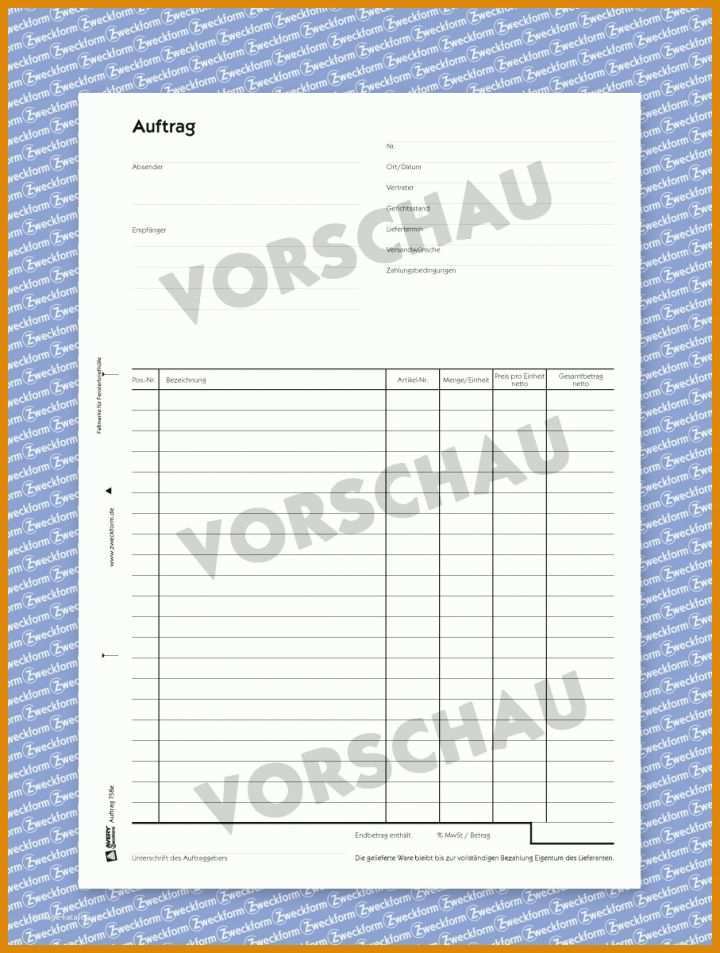 Auftrag Vorlage Pdf Auftrag