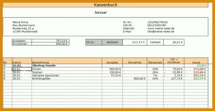 Hervorragend Buchführung Verein Vorlagen 800x414
