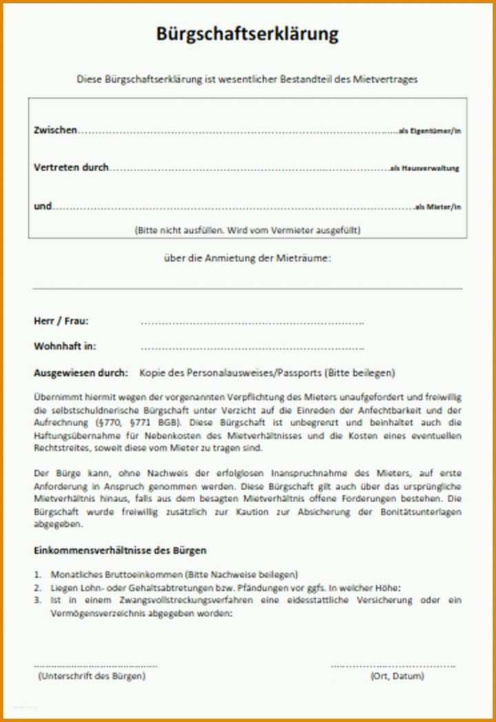 Bürgschaft Miete Student Vorlage Burgschaft Miete Eltern Vorlage Sinnreich Burgschaft Vorlage Pdf Hubsch Wie Formuliert Man Eine Miet