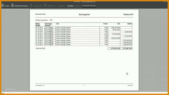 Unvergleichlich Datev Buchungsliste Vorlage 1280x720