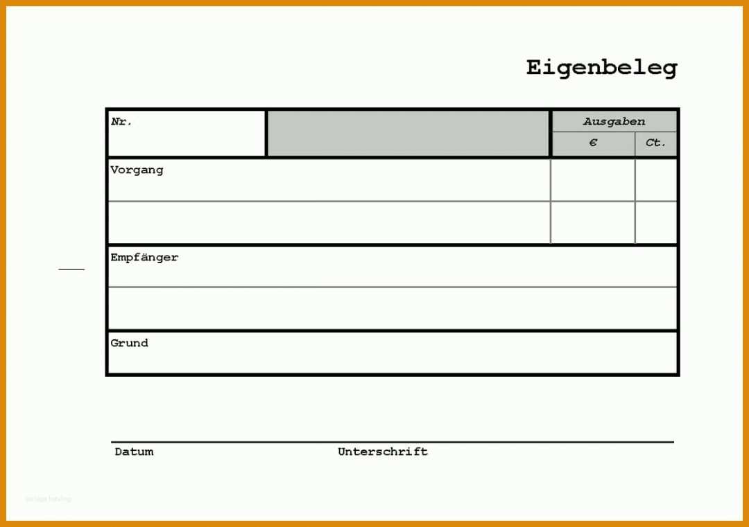 Beeindruckend Eigenbeleg Vorlage Excel 1200x845