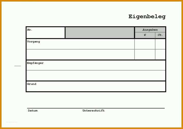 Limitierte Auflage Eigenbeleg Vorlage Excel 1200x845