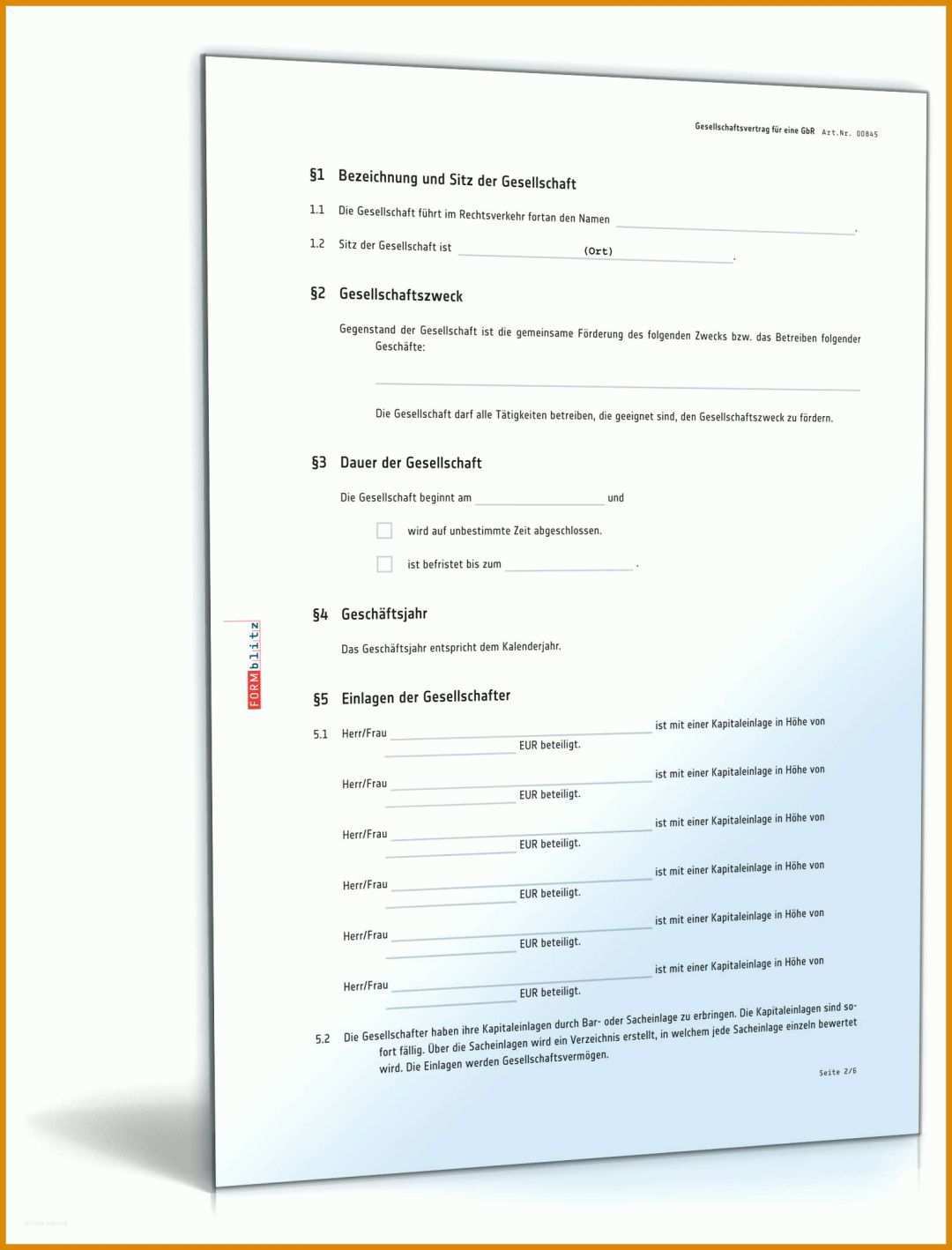 Überraschen Gesellschaftsvertrag Gbr Vorlage 1600x2100